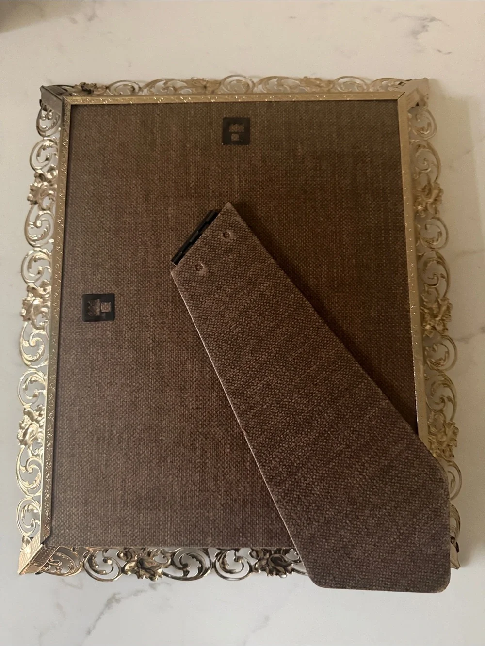 Vintage Gold Tone Ornate Picture Frame with Van Gogh Pencil Art